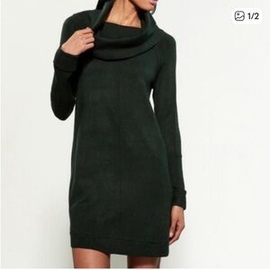 Vince Camuto Deep Green Cowl-Neck Sweater Dress